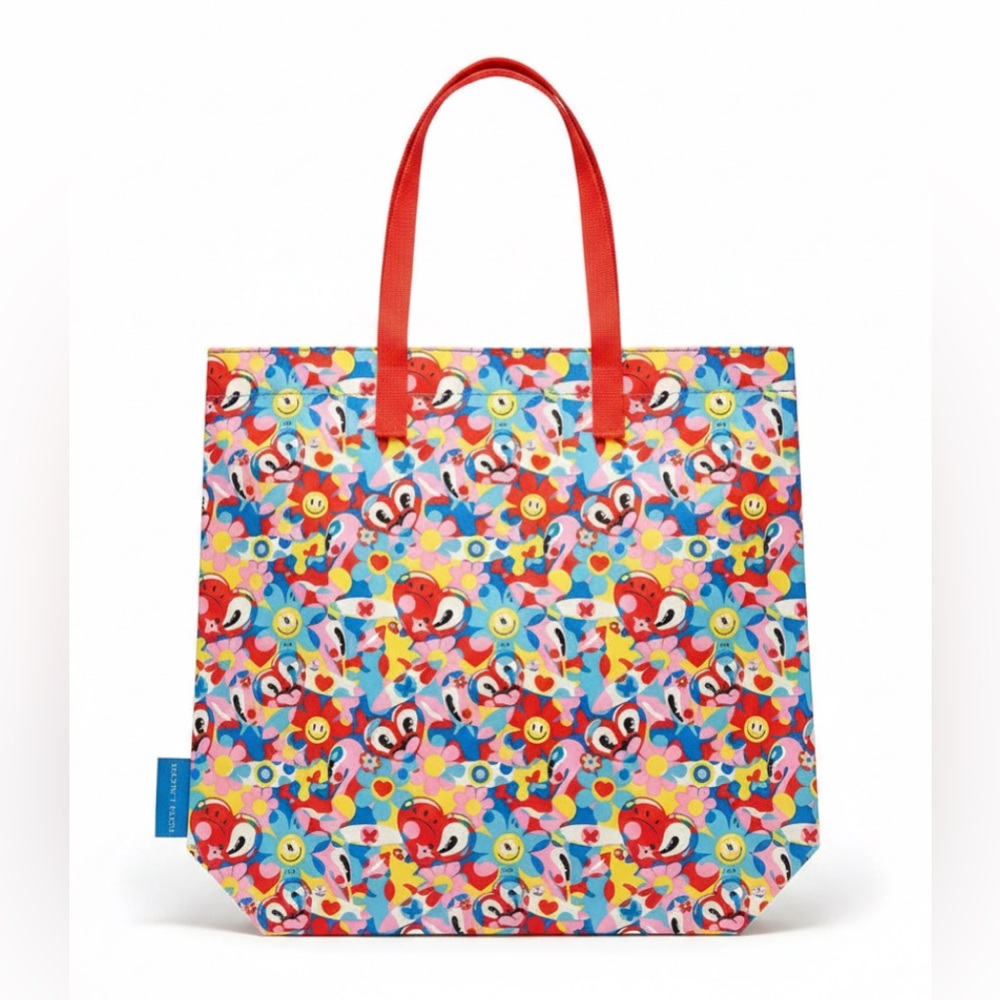 Estee Lauder Floral Heart SMILEY FACE Reusable Tote Bag NWOT
